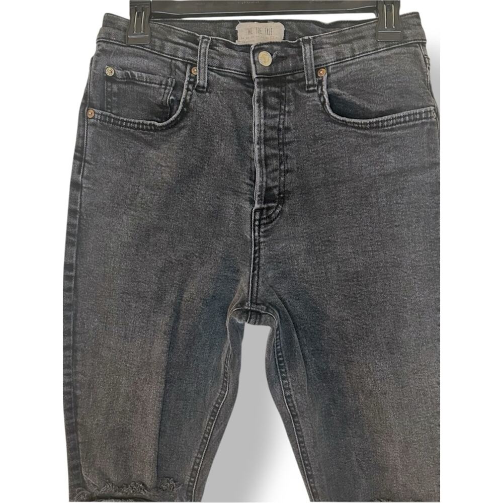 Free People We The Free Black Distressed Skinny Jeans High Rise 30 - Picture 2 of 8